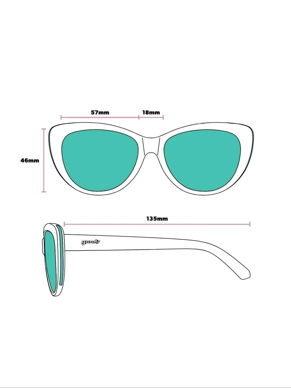 Brand New goodr Glam G Sunglasses in Not Gray, Diet Black